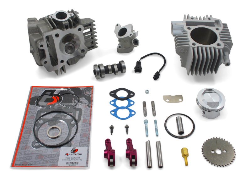 TB 165cc Bore Kit, Race Head V2, and Intake Manifold Kit